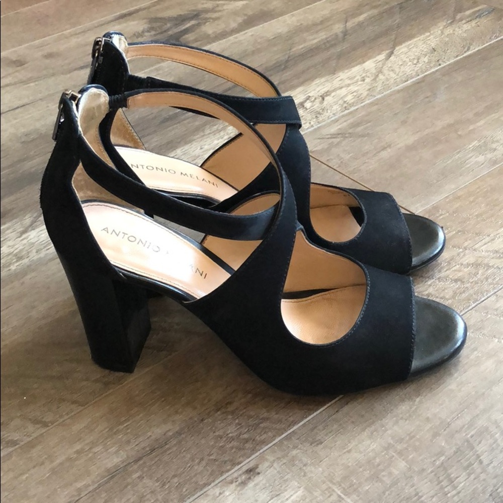 Antonio Melani Black Chunky Heels